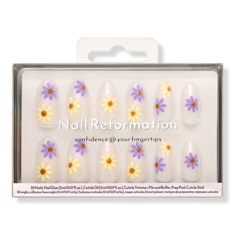 Silver Thistle Press On Nails