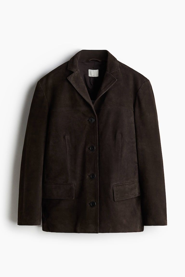Single-Breasted Suede Blazer