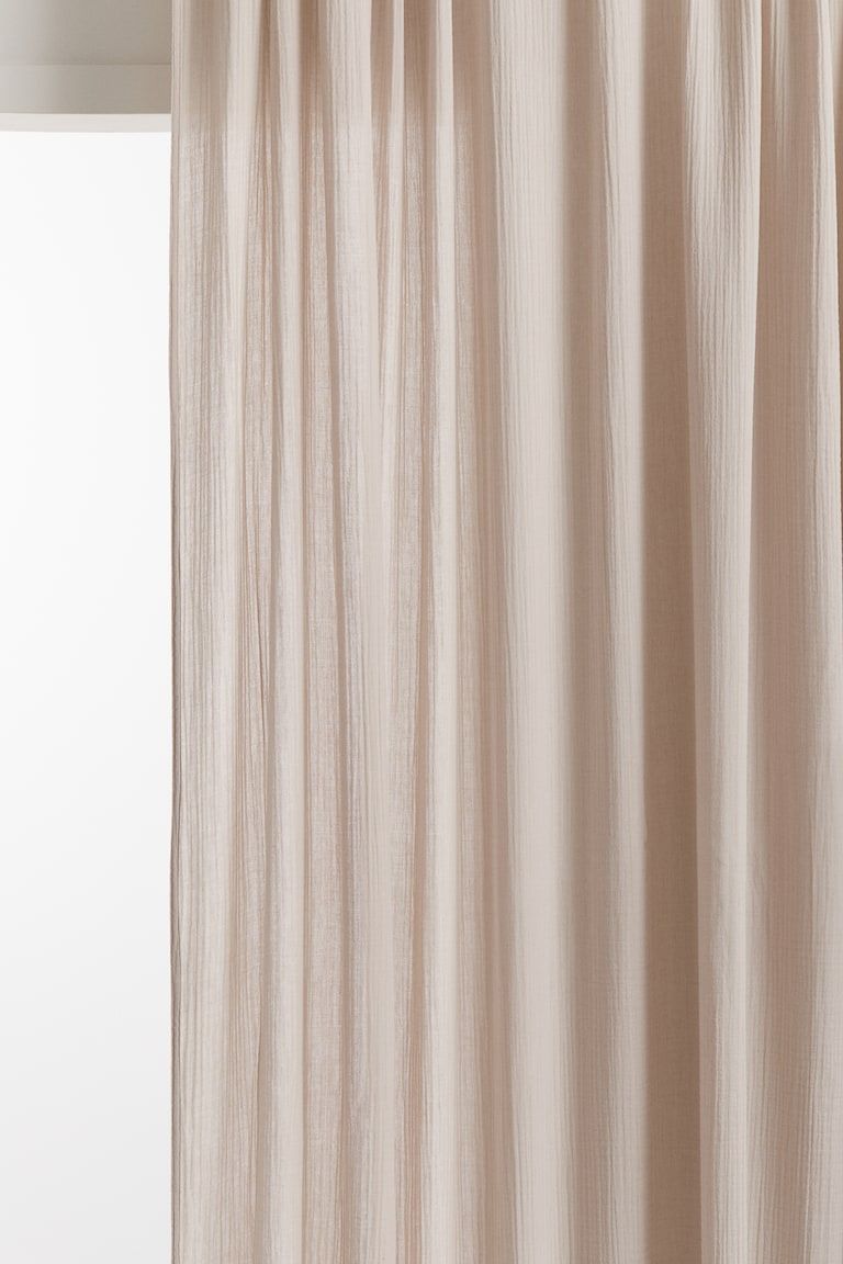 Single-Pack Long and Wide Muslin Curtain Panel