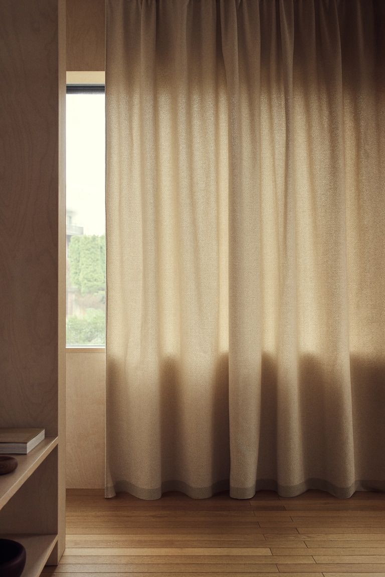 Single-pack Wide Bouclé Curtain Panel