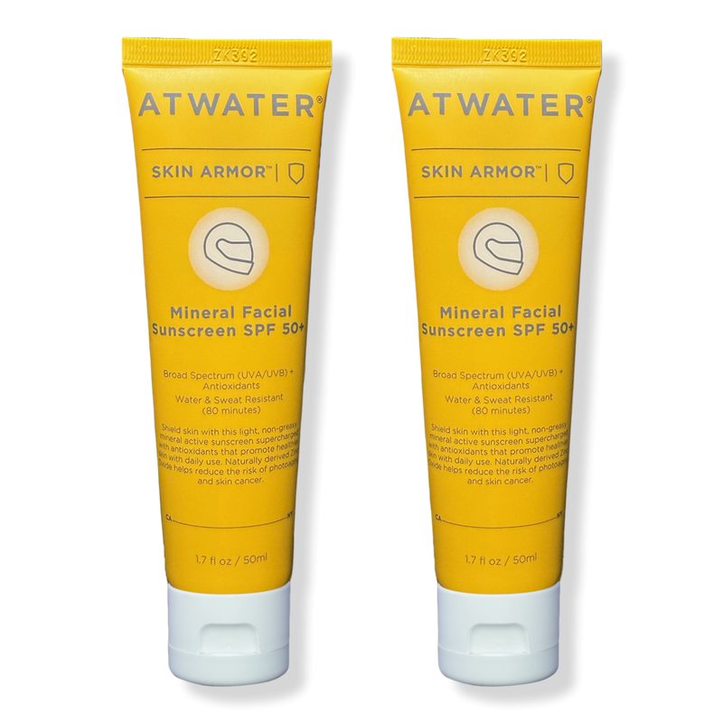 Skin Armor Mineral Facial Sunscreen Moisturizer SPF50+ - 2 x 1.7 oz