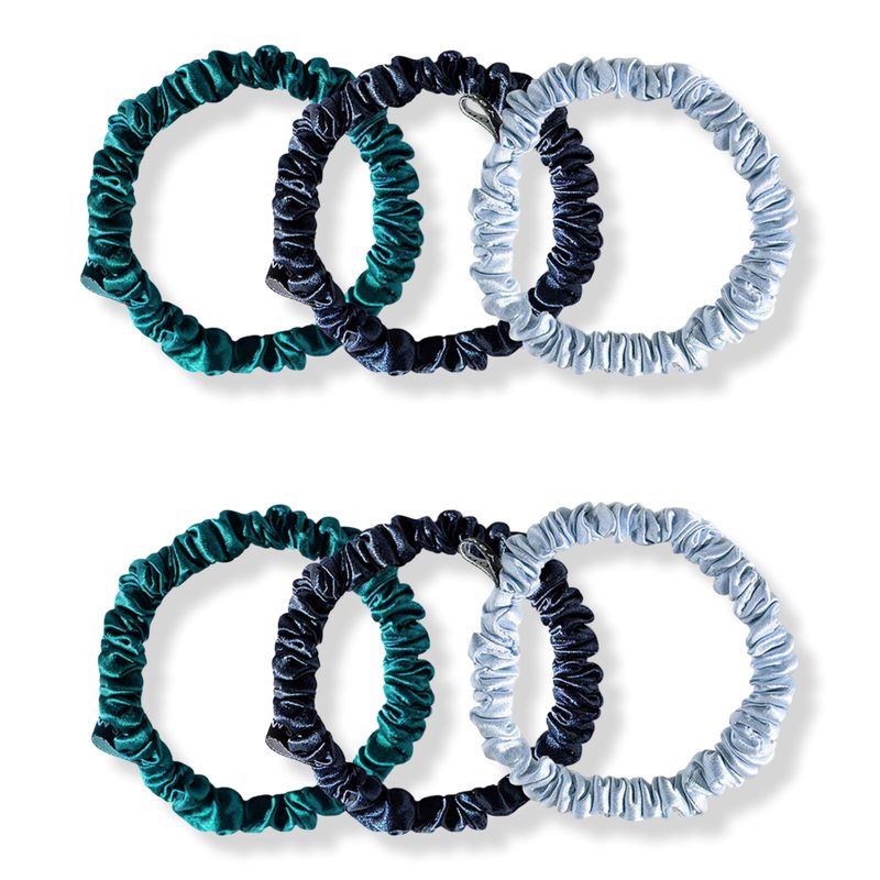 Skinny Scrunchie Set - Green Sapphire