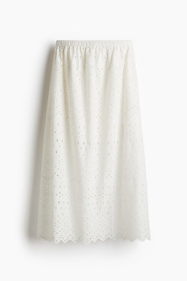 Skirt with Eyelet Embroidery
