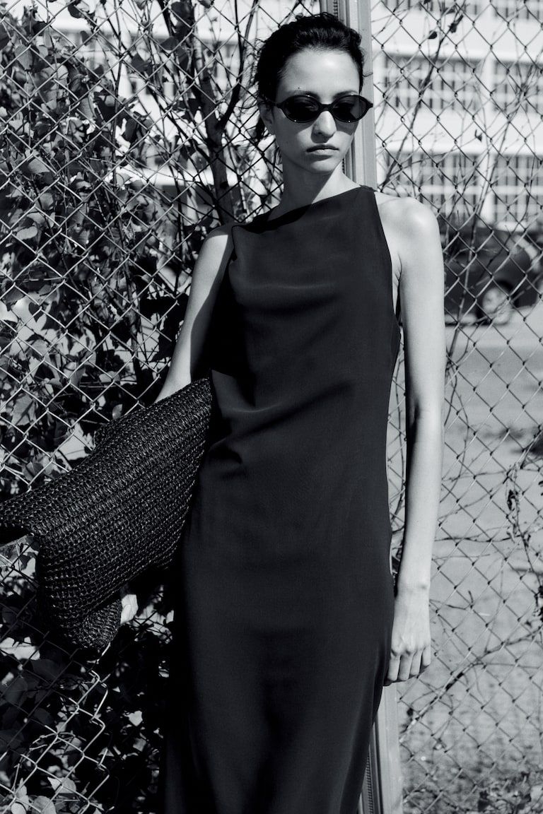 Sleeveless Cowl-Neck Dress