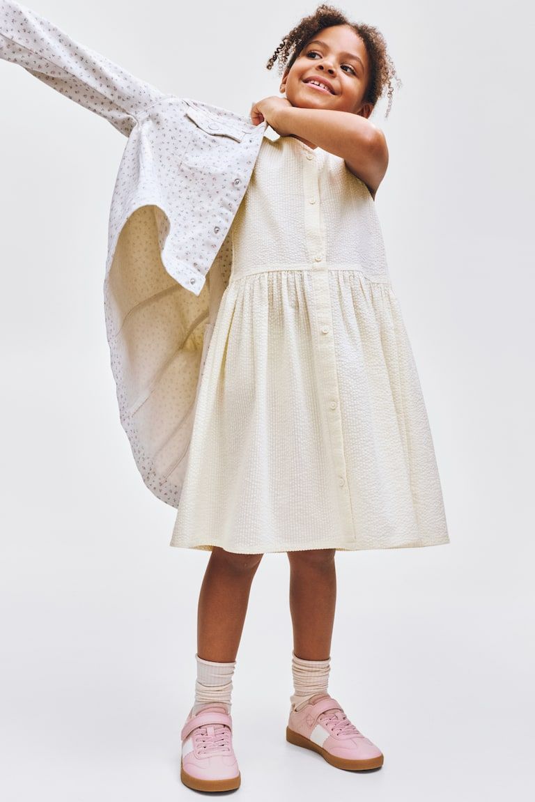Sleeveless Seersucker Dress