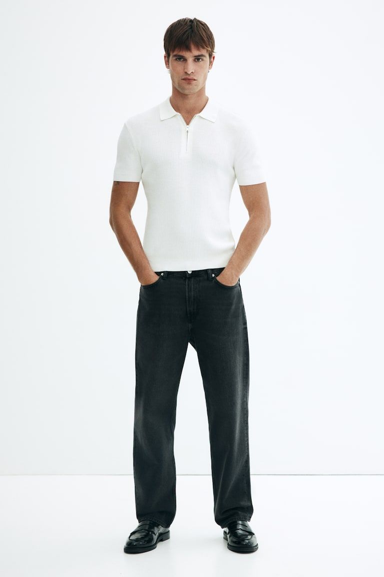 Slim-Fit Half-Zip Polo Shirt