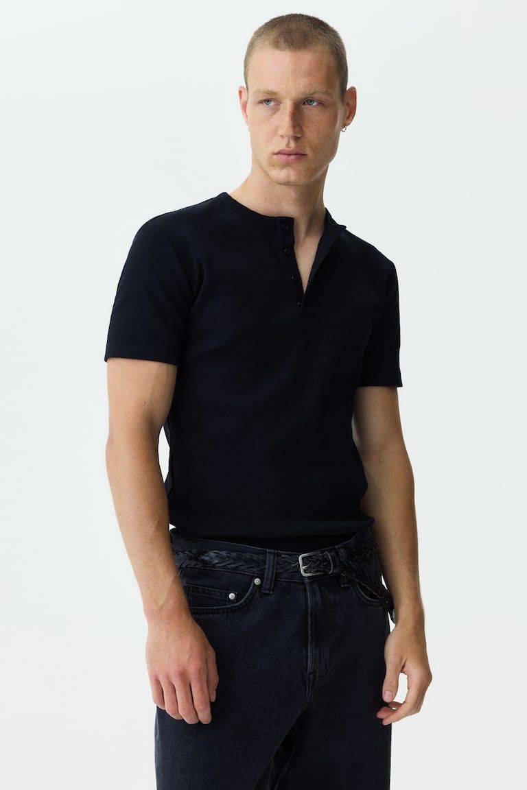 Slim-Fit Henley Shirt