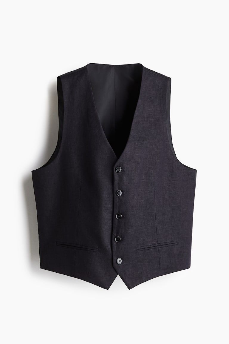 Slim-Fit Linen Suit Vest