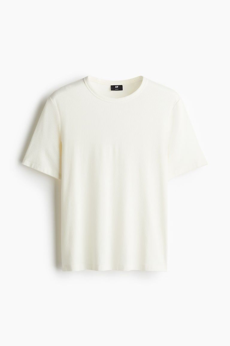 Slim-Fit Ribbed T-Shirt