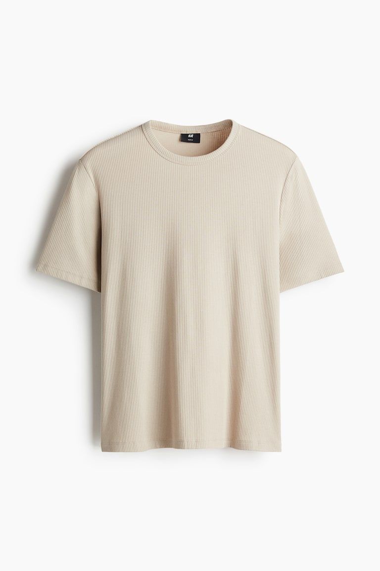 Slim-Fit Ribbed T-Shirt