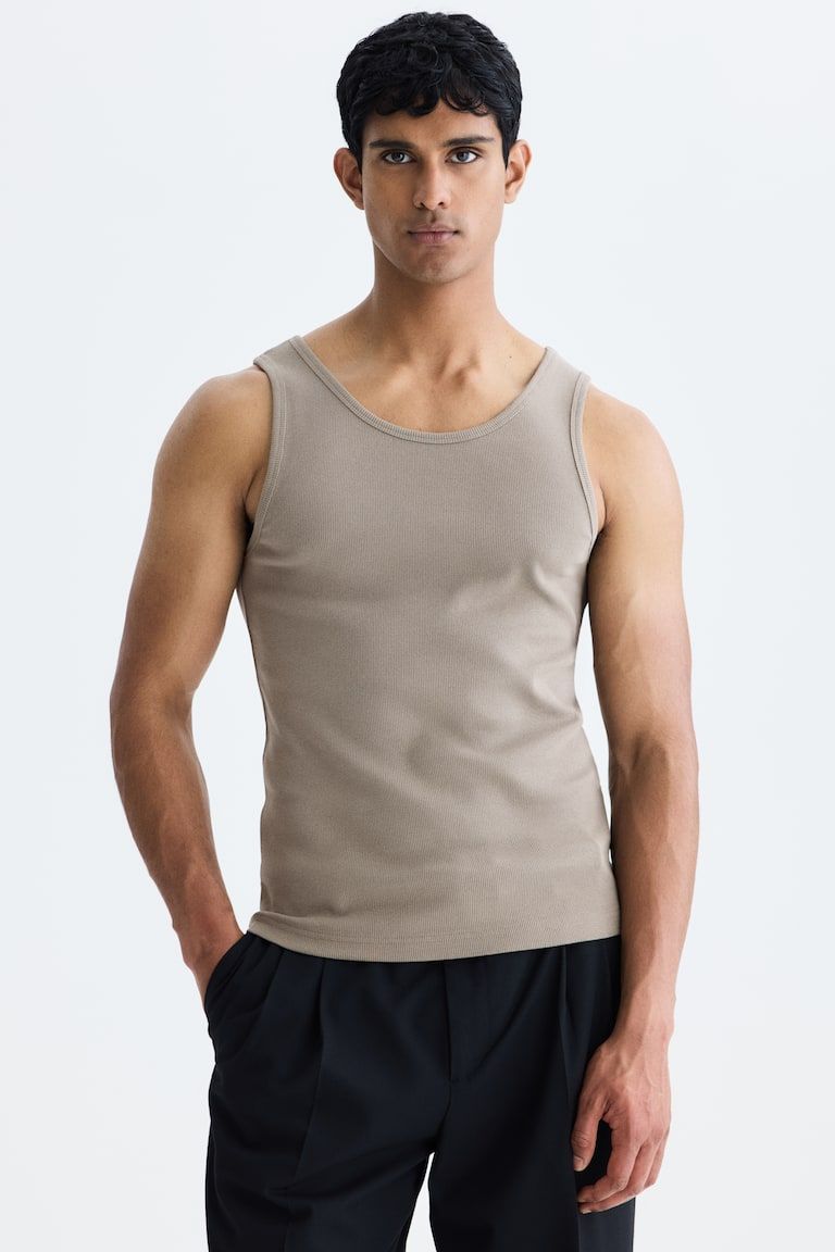 Slim Fit Ribbed Tank Top