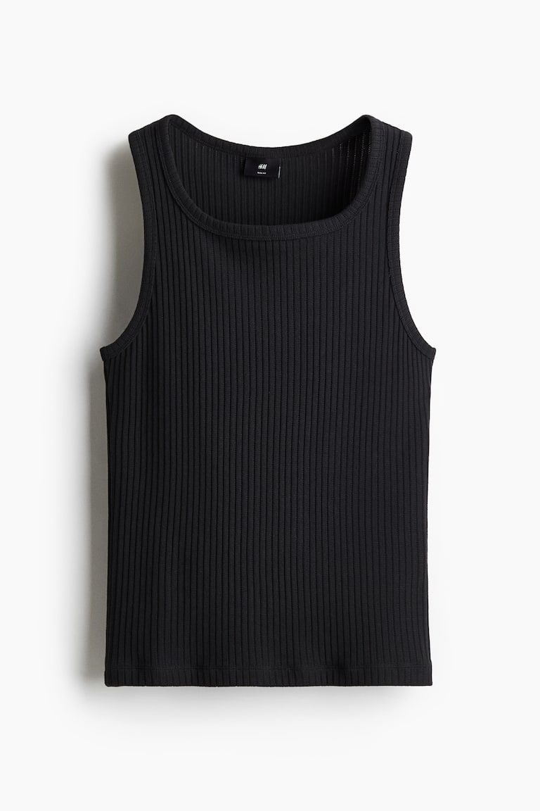 Slim-Fit Ribbed Tank Top