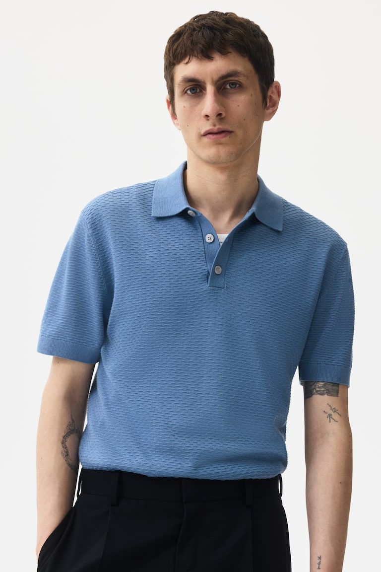 Slim-Fit Textured Polo Shirt