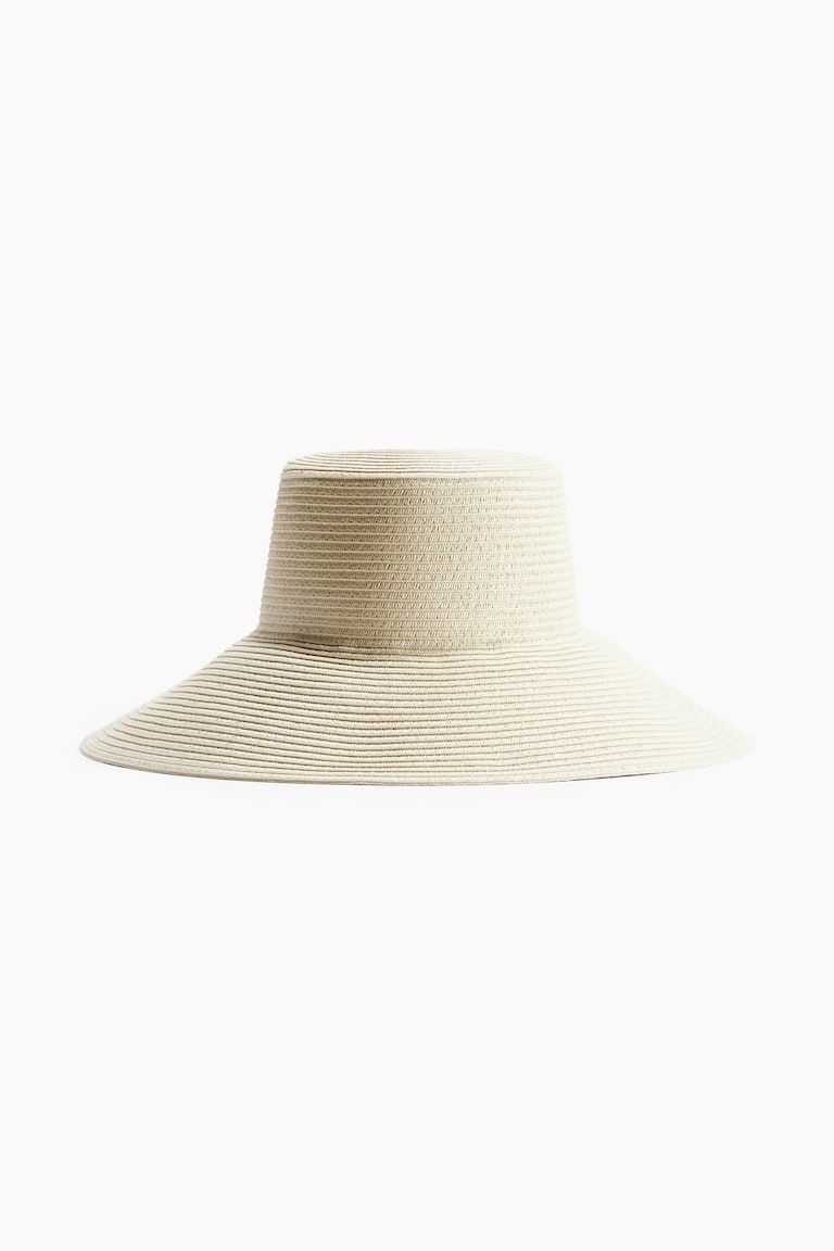 Sloped Brim Straw Hat