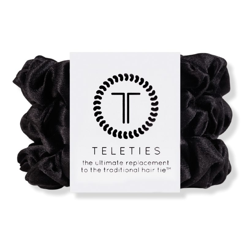 Small Silk Scrunchies - Jet Black