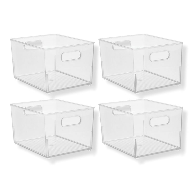 Small Stackable Bathroom Storage Bin - 4 ct