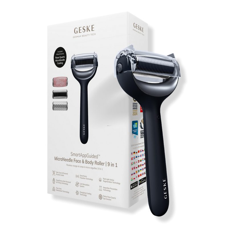 SmartAppGuided MicroNeedle Face & Body Roller | 9 in 1 - Black