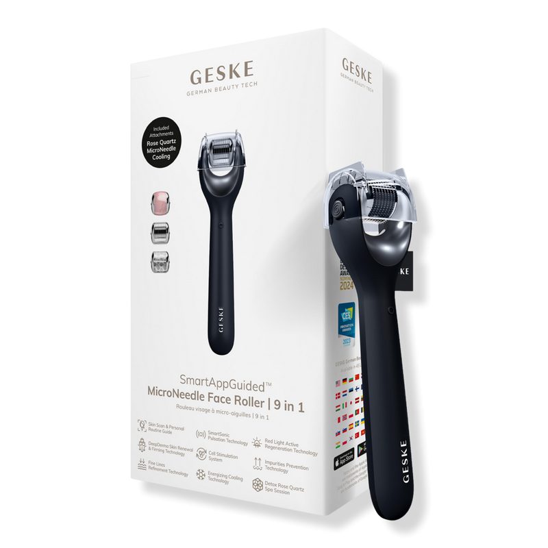 SmartAppGuided MicroNeedle Face Roller | 9 in 1 - Black