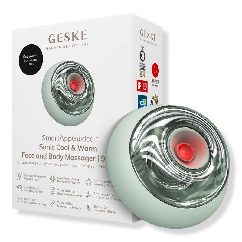 SmartAppGuided Sonic Cool & Warm Face and Body Massager | 9 in 1 - Green