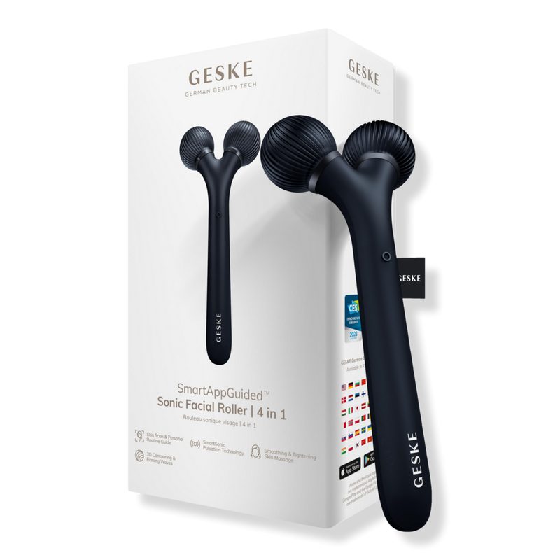 SmartAppGuided Sonic Facial Roller | 4 in 1 - Black