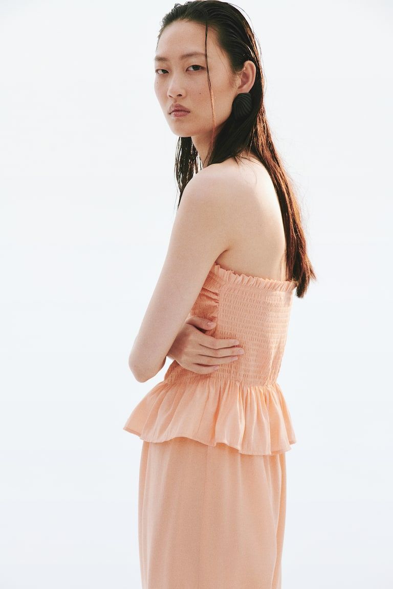 Smocked Bandeau Jumpsuit
