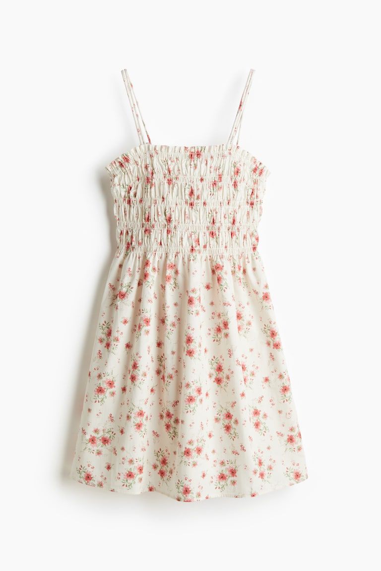 Smocked-Bodice Cotton Dress