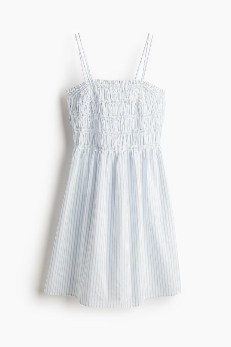 Smocked-Bodice Cotton Dress