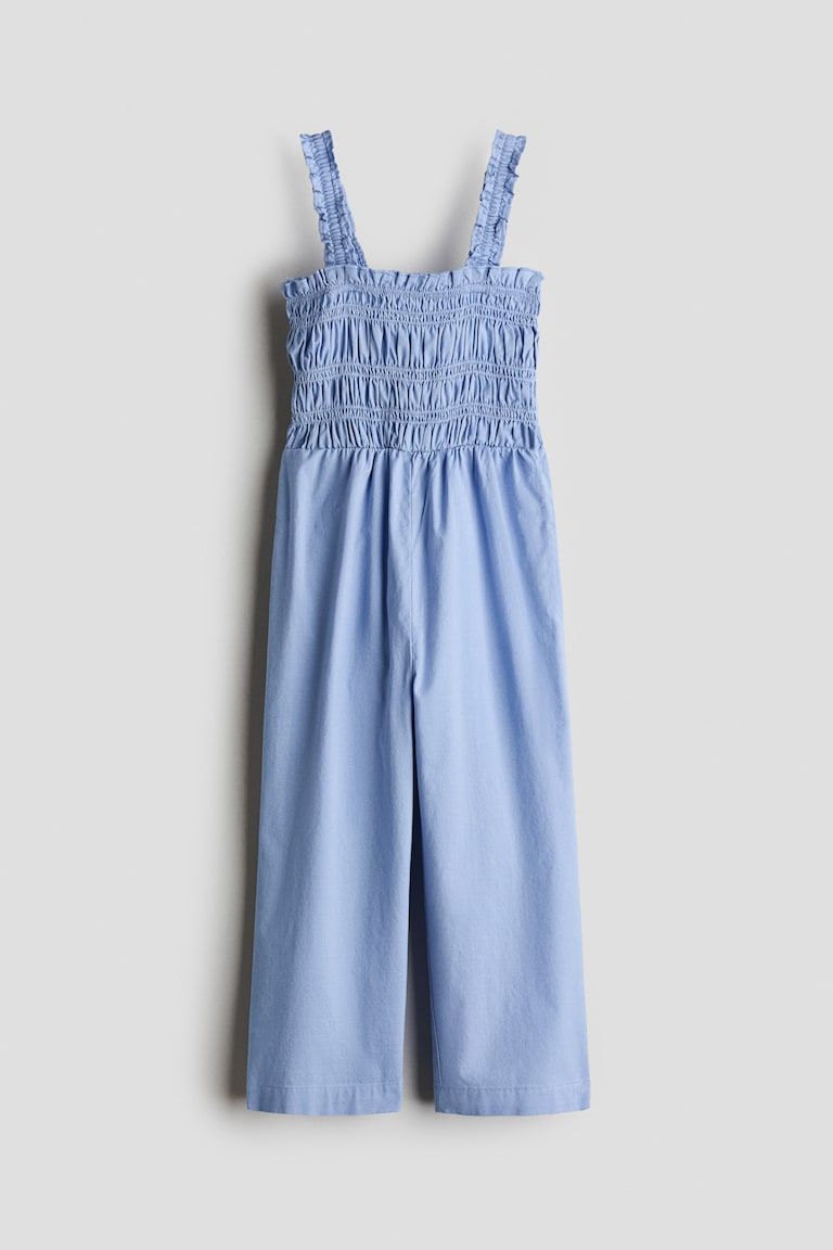 Smocked Cotton Jumpsuit