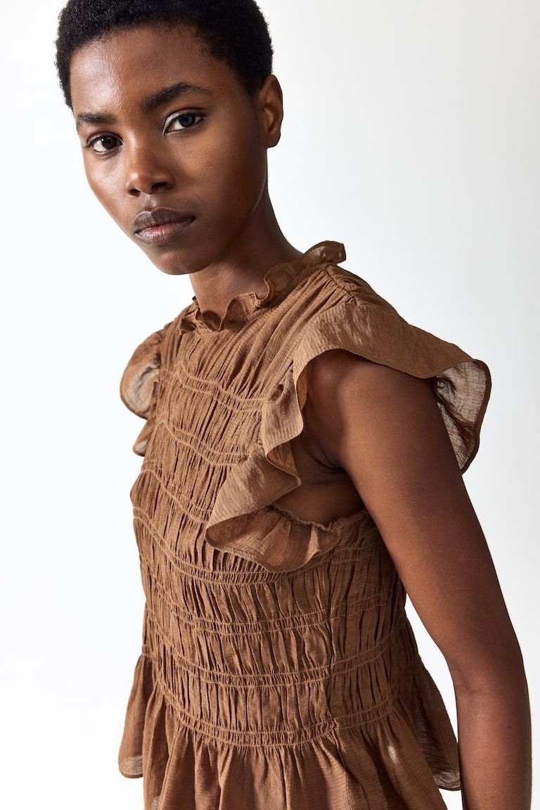 Smocked Peplum Top