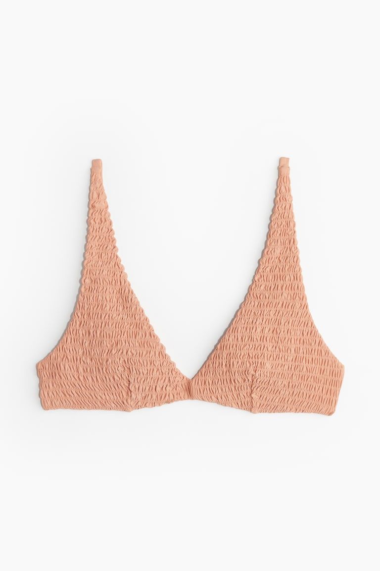 Smocked Triangle Bikini Top