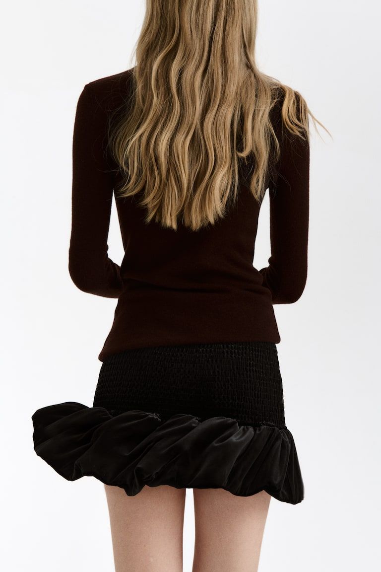Smocked Velour Skirt