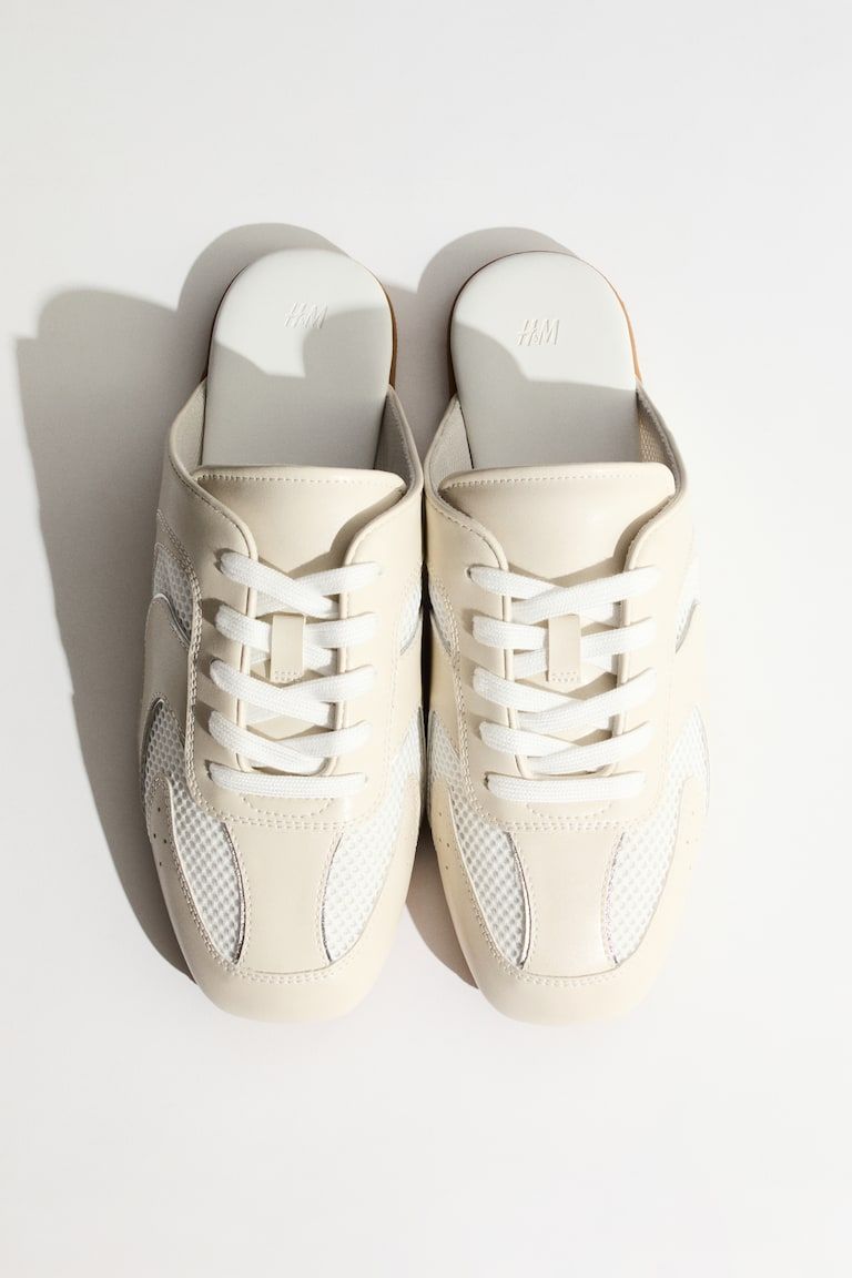Sneaker-Style Leather Mules