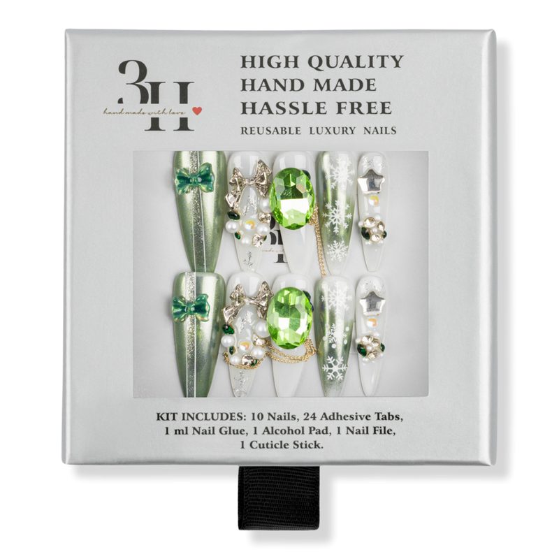 Snowflake Jewel Handmade Press-On Nails - Xsmall