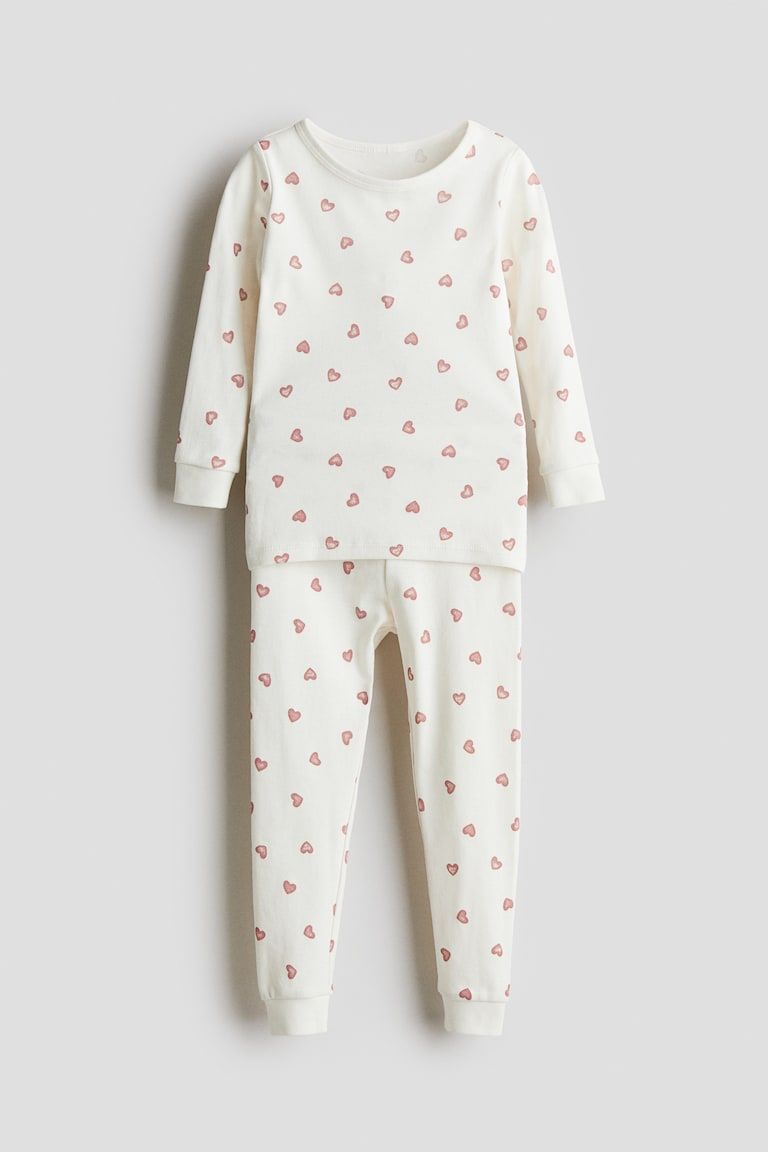 Snug-Fit Printed Cotton Pajamas