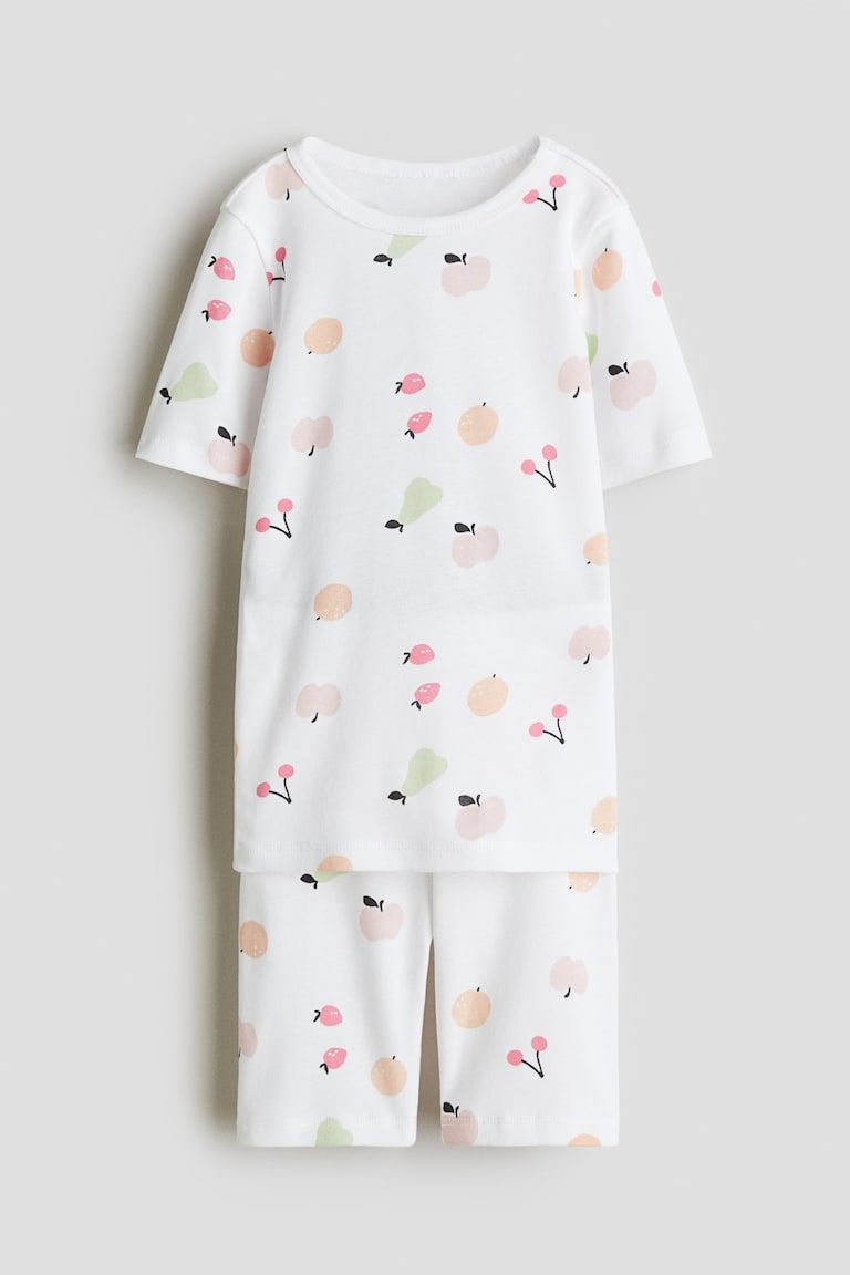 Snug-Fit Printed Cotton Pajamas