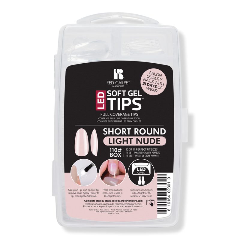 Soft Gel Short Round Light Nude Nail Tips