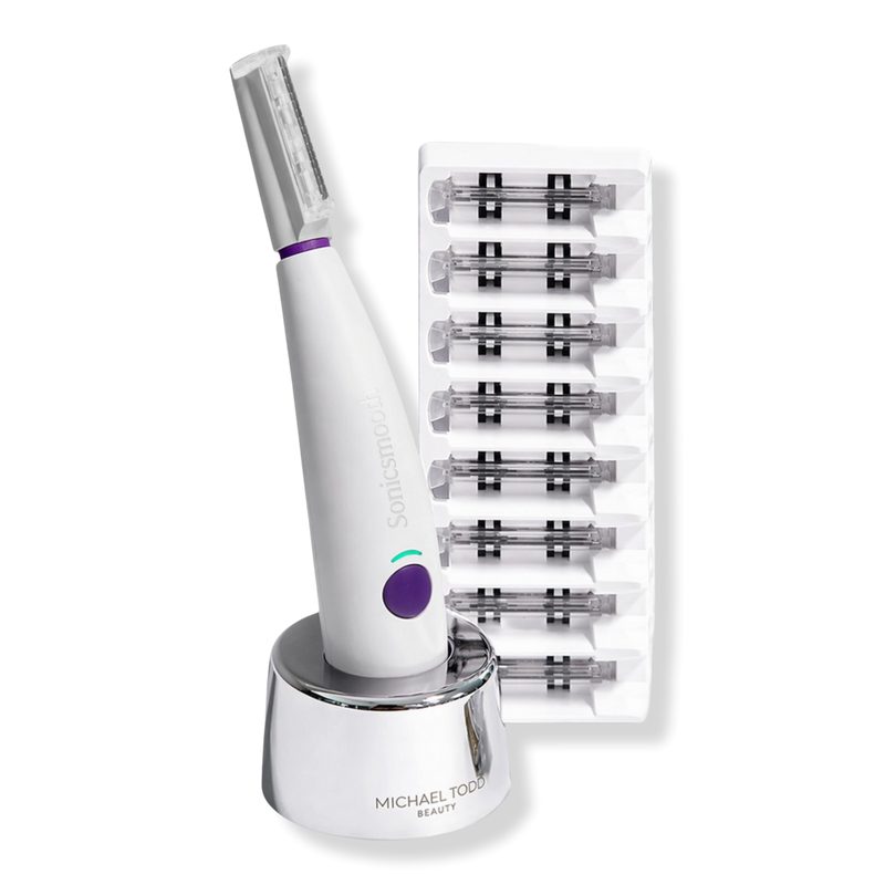 Sonicsmooth Dermaplaning System, Peach Fuzz Remover - 8 Weeks of treatments - White