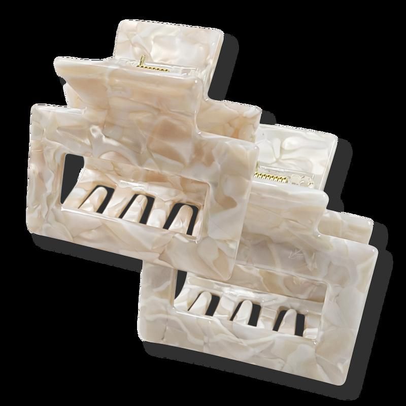 Square Marbled Claw Hair Clips