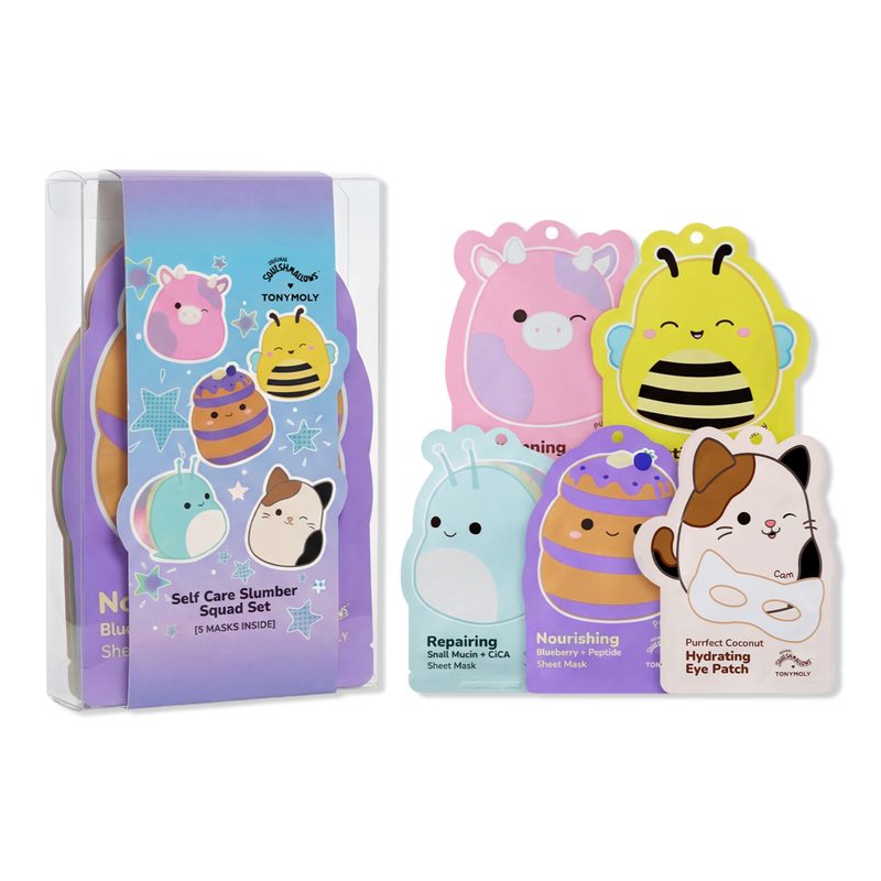 Squishmallows Slumber Squad Self Care Sheet Mask Set