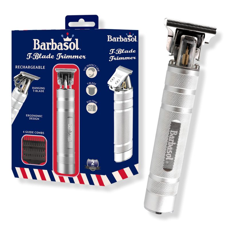 Stainless Rechargeable Zero-Gap T-Blade Trimmer with 3 Combs