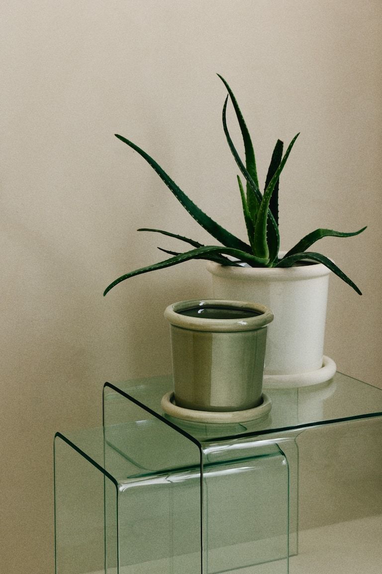 Stoneware Plant Pot with Saucer