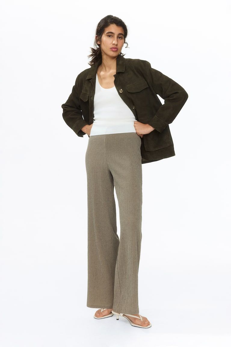 Straight Crinkled Pants