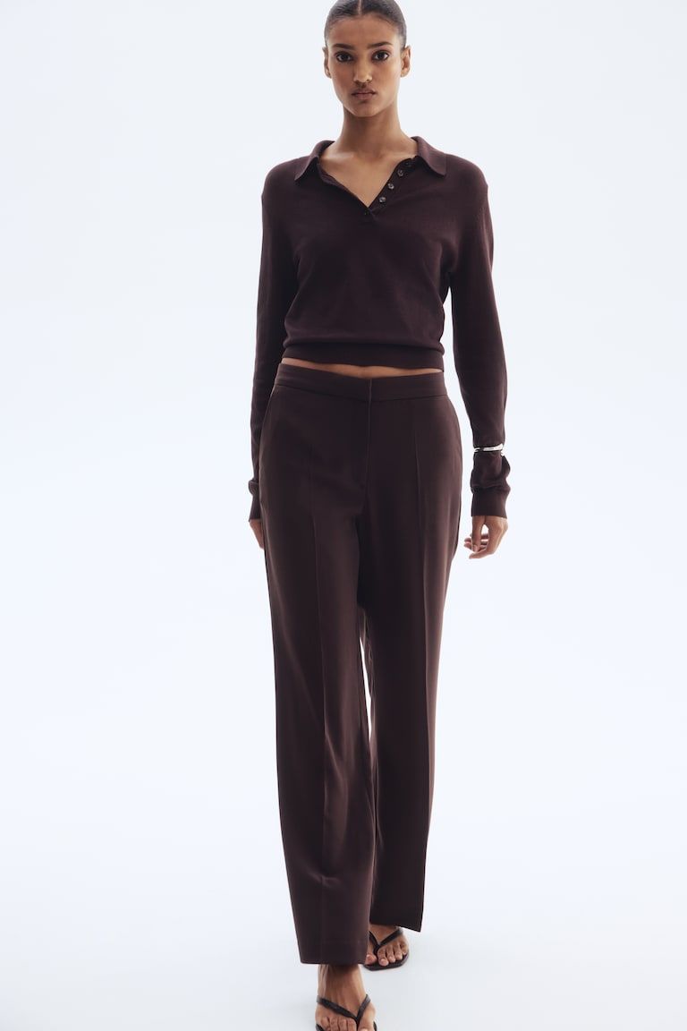 Straight-Leg Creased Pants