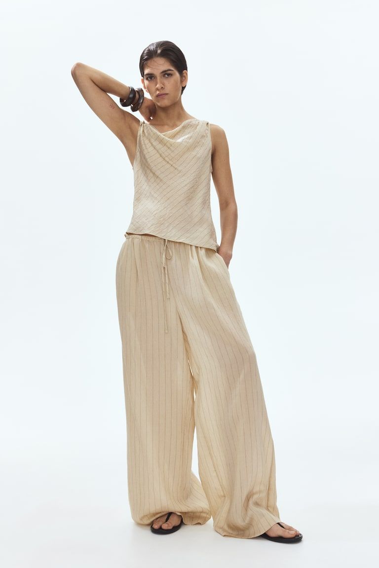 Straight-Leg Drawstring Pants