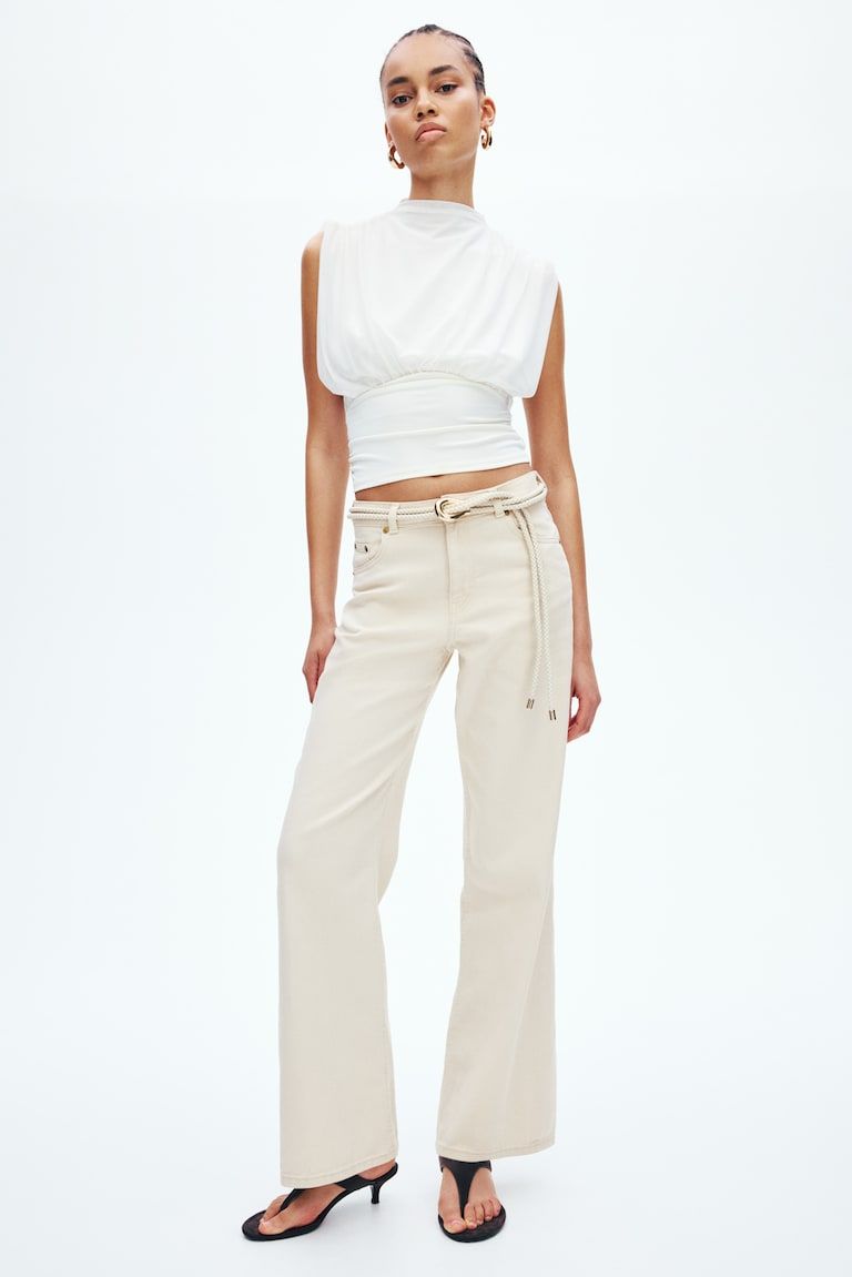 Straight-Leg Twill Pants