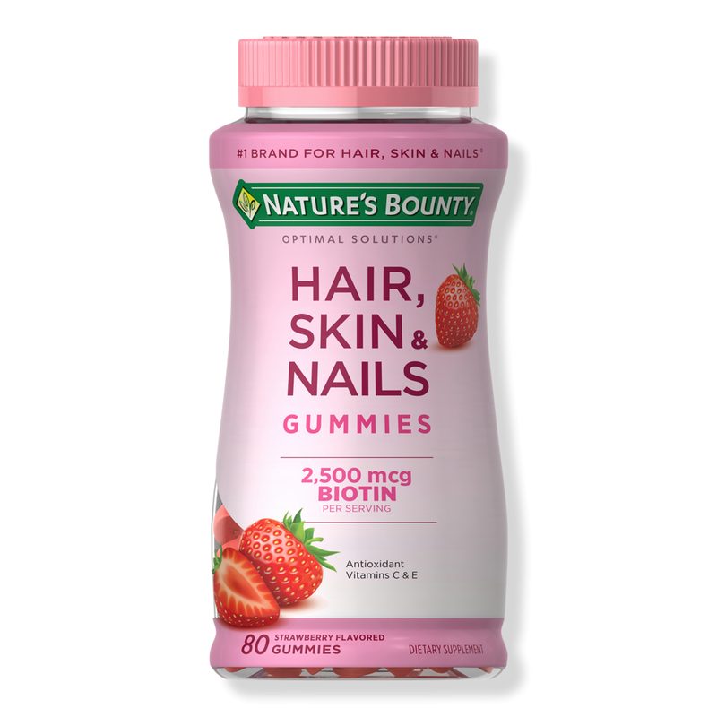 Strawberry Hair, Skin & Nails Gummy Vitamins with Biotin
