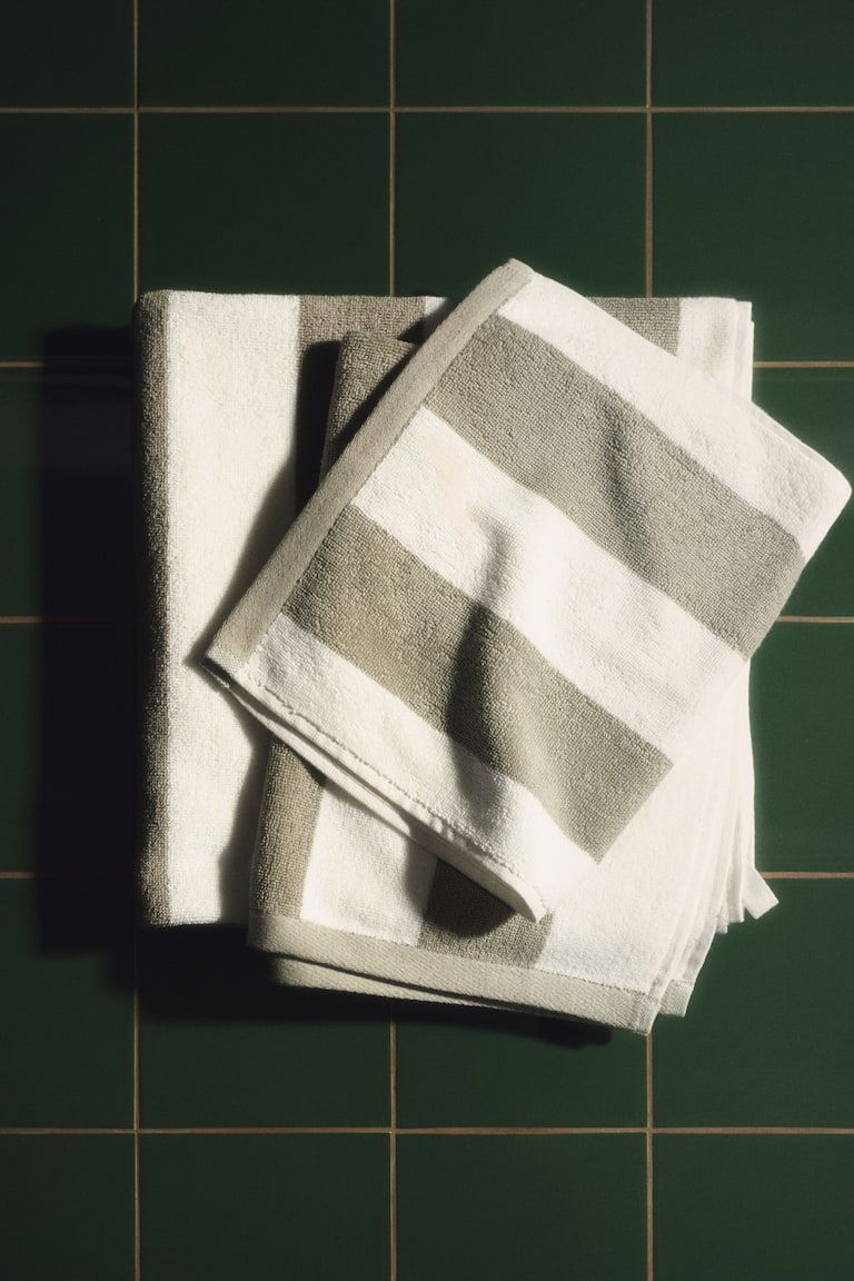 Striped Cotton Terry Guest Towel
