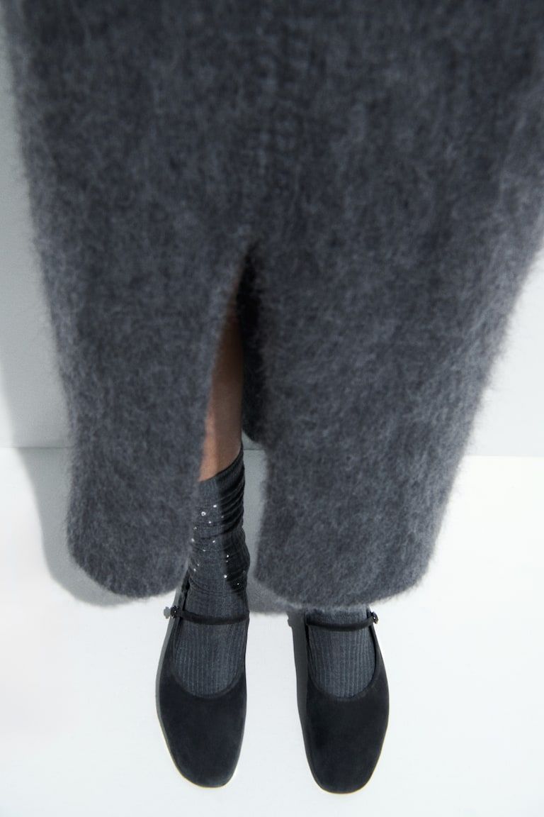 Suede Mary Jane Flats