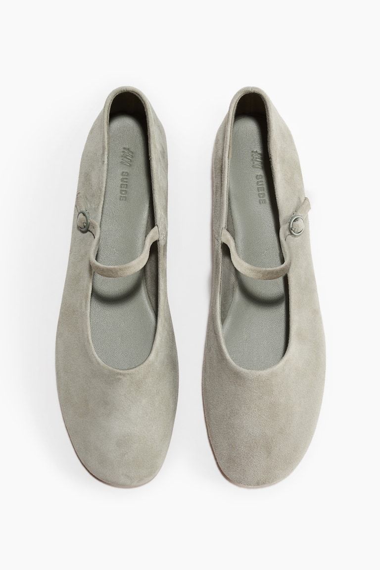 Suede Mary Jane Flats