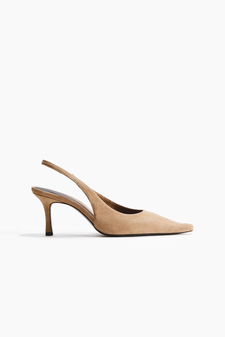 Suede Slingback Pumps